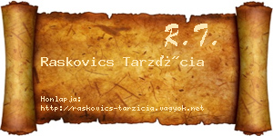 Raskovics Tarzícia névjegykártya