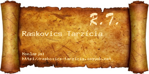 Raskovics Tarzícia névjegykártya